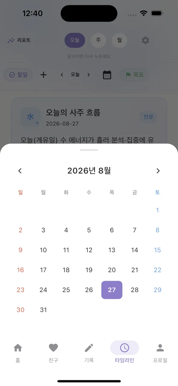 타임라인 달력
